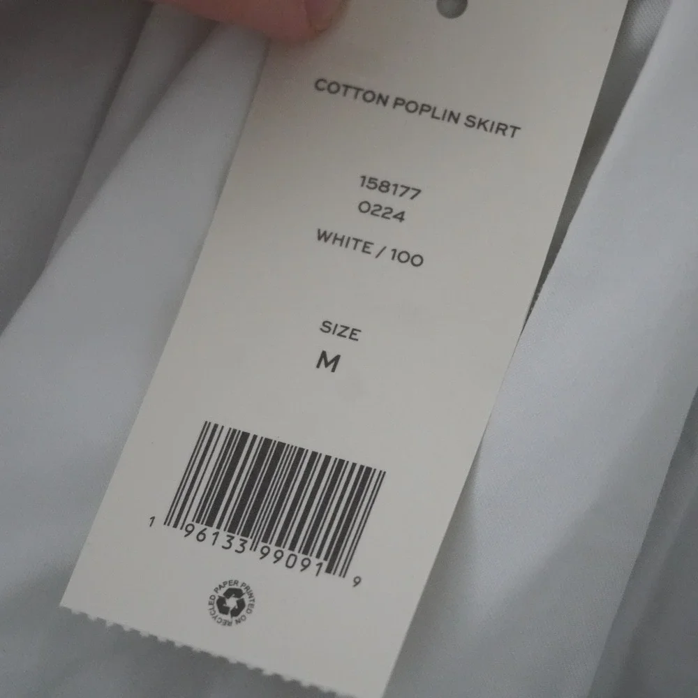 NWT Tory Burch Maxi Skirt Womens L White Beaded Drawstring Cotton Relaxed